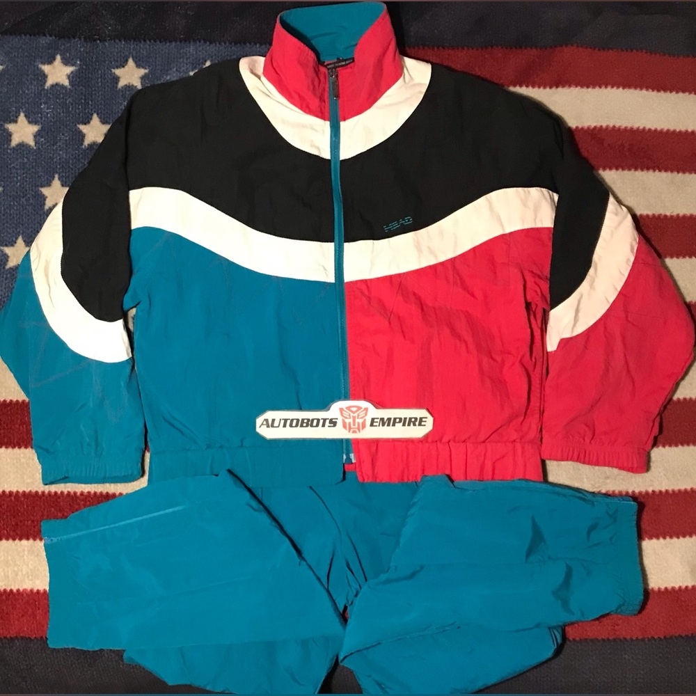 Vintage Womens 80s HEAD SPORTSWEAR Training Gym Jacket Pants Set S Nike crossfit